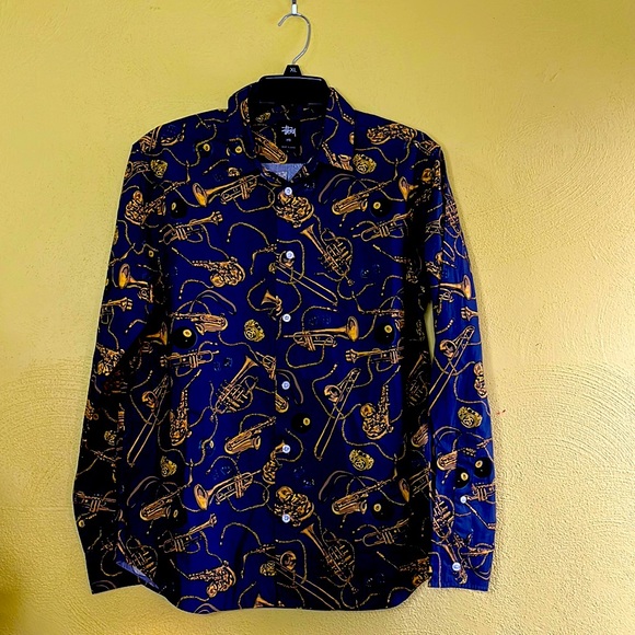 New Mens Stussy Brass Shirt in Navy !! Too Cool For Most of You!!! Lol! Fun !!! - Picture 1 of 11